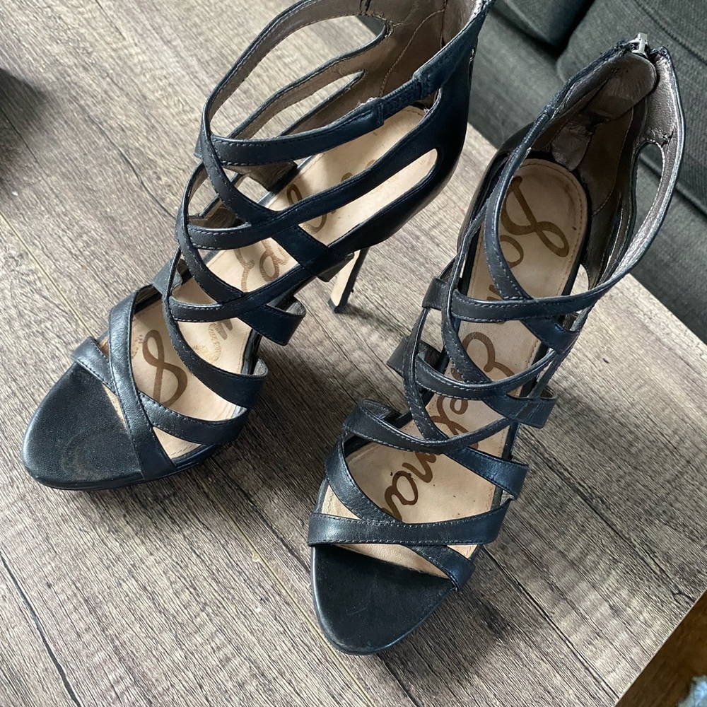 Sam Edelman Black Strappy Heels